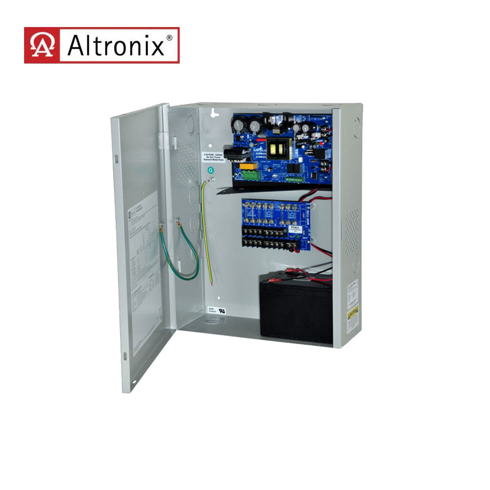 Altronix - AL1012ULX Series - Power Supply or Access Power Controller - Input 115VAC 60Hz at 2.6A - 12VDC Fused Output - Grey Enclosure