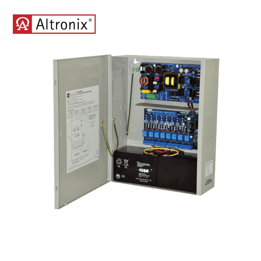 Altronix - AL1024ULACMCB - Power Supply or Access Power Controller - 115VAC 60Hz at 4.2A Input and 8 PTC Outputs with Grey Enclosure