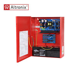 Altronix - AL1024ULMR - Power Supply with Fire Alarm Disconnect - 115VAC 60Hz at 4.2A Input and 5 PTC Outputs - Red Enclosure