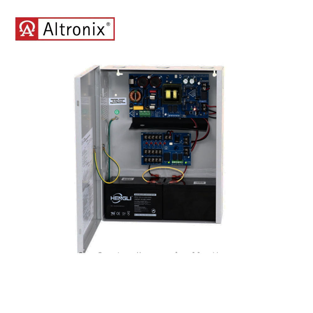 Altronix - AL1024ULM - Power Supply with Fire Alarm Disconnect - 115VAC 60Hz at 4.2A Input and 5 PTC Outputs - Grey Enclosure