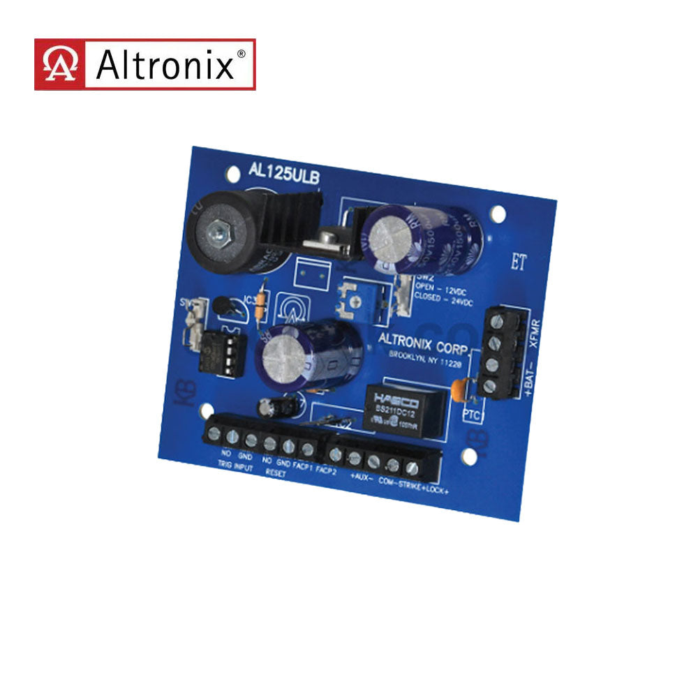 Altronix - AL125ULB - Power Supply Charger Board - 24VAC- 40VA from UL Listed Class 2 Transformer with 2 PTC Outputs