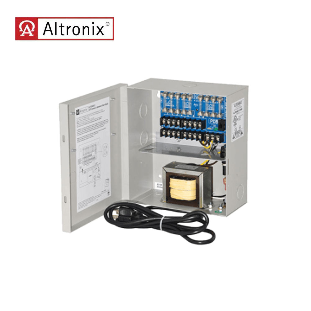 Altronix - ALTV248UL3 - CCTV Power Supply with 3 Wire Line Cord - 8 Fused Protected Outputs - Grey Enclosure