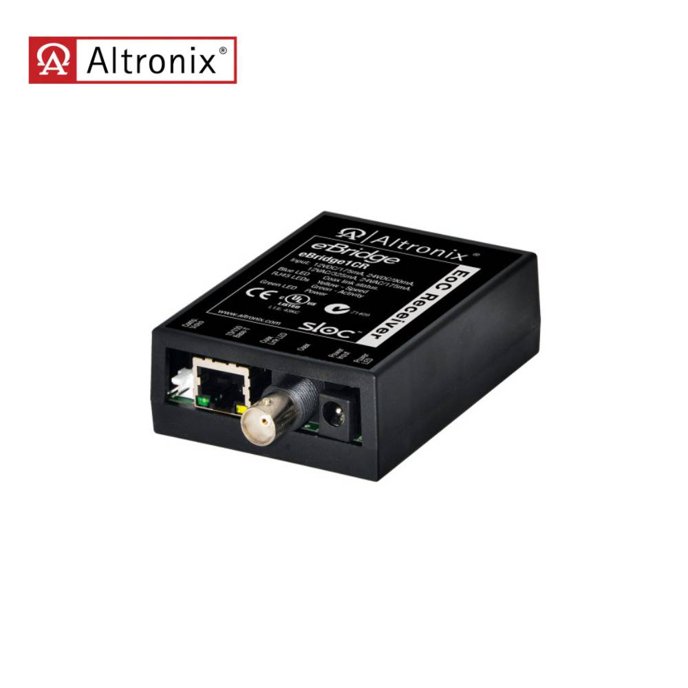 Altronix - EBRIDGE-1CR - IP Over Coax Receiver Incorporates Security Link Over Coax Technology