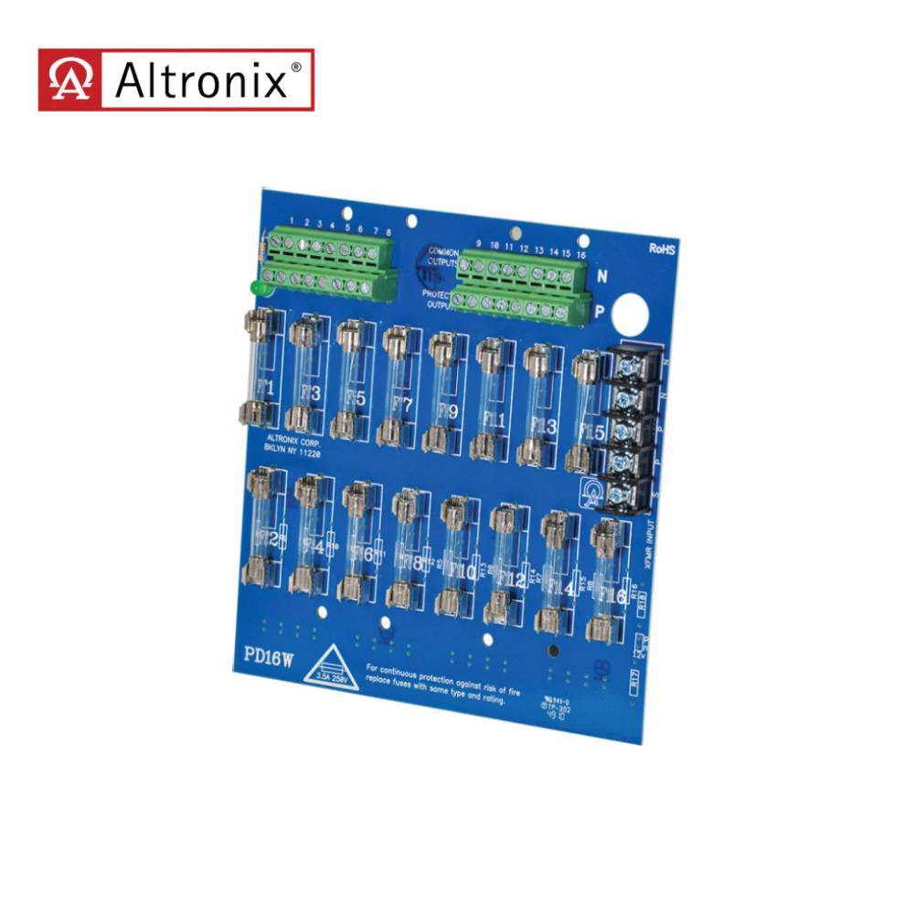 Altronix - PD16W - Power Distribution Module 16 Fused Power Supply