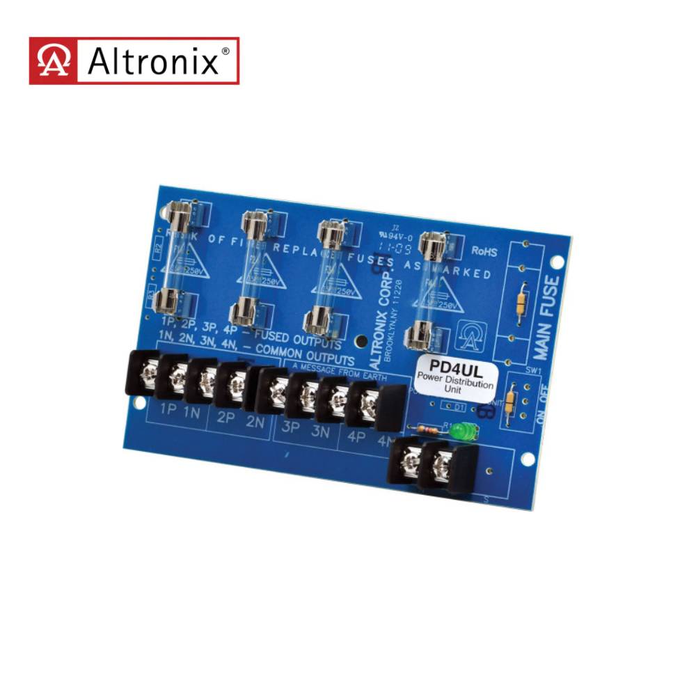 Altronix - PD4UL - UL Listed Power Distribution Module 4 Fused Power Supply