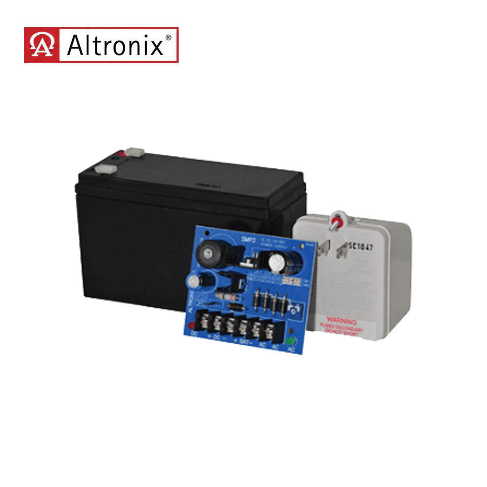 Altronix - SMP312CX - Power Supply Board with 12VDC or AH Battery and Plug-in Xrmr - Single 12VDC Output at 10A