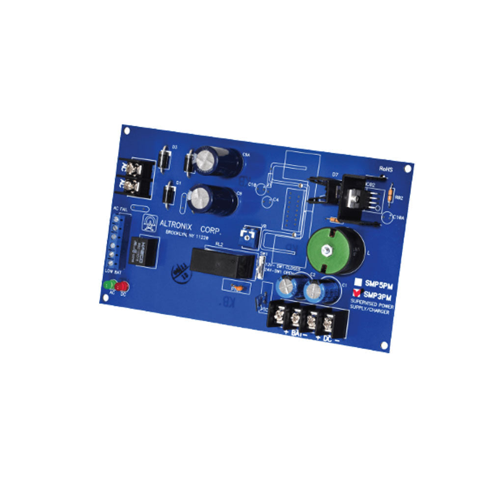 Altronix - SMP3PM - Switching Supervised Power Supply Board with TP1640  T2428100 and T2428100 - 12 or 24VDC at 2.5A Output