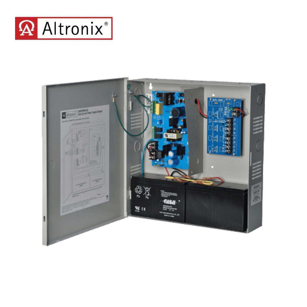 Altronix - SMP5PMP4CB - Supervised Power Supply Charger with 4 PTC Protected Outputs - 12 or 24VDC at 4A Output - 2.5A Max per Output - Grey Enclosure