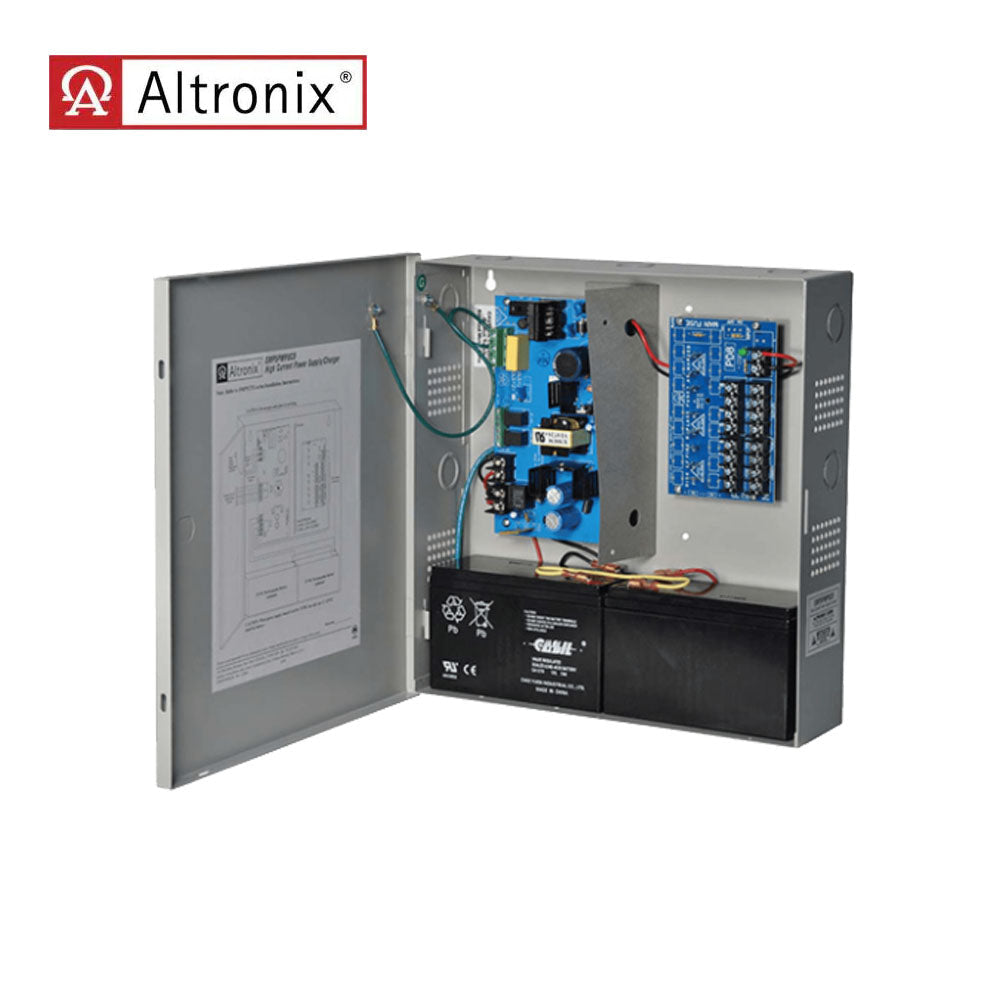 Altronix - SMP5PMP8CB - Supervised Power Supply Charger with 8 PTC Protected Outputs - 12 or 24VDC at 4A Output - 2.5A Max per Output - Grey Enclosure