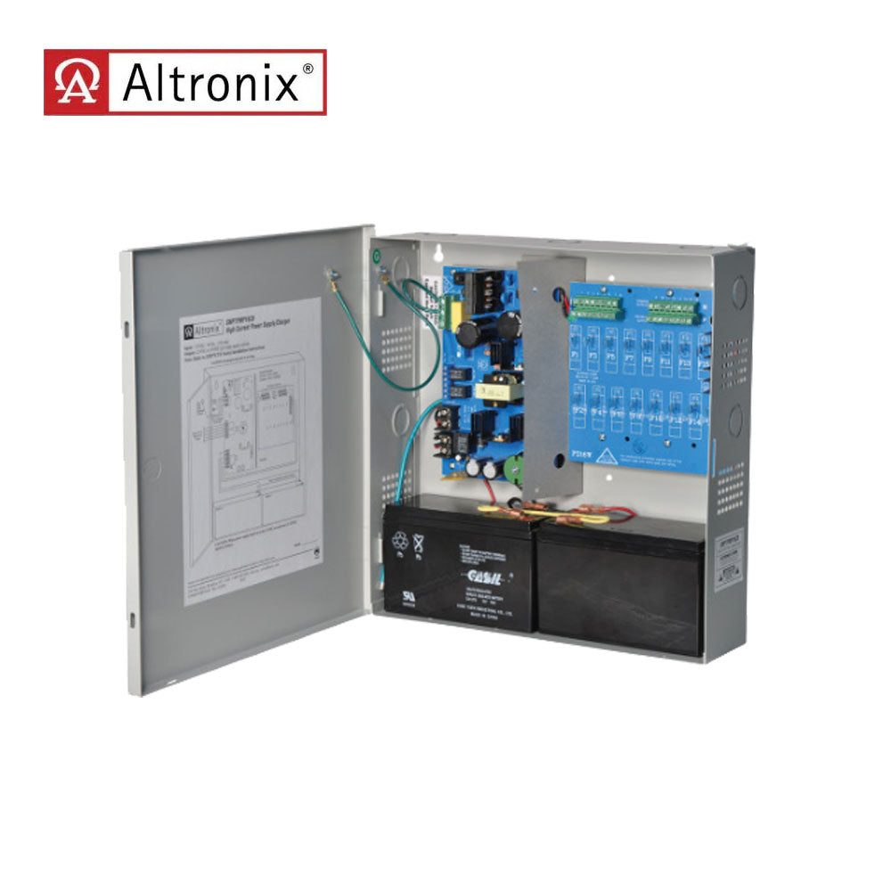 Altronix - SMP7PMP16CB - Supervised Power Supply Charger with 16 PTC Protected Outputs - 12 or 24VDC at 6A Output - 2.5A Max per Output - Grey Enclosure