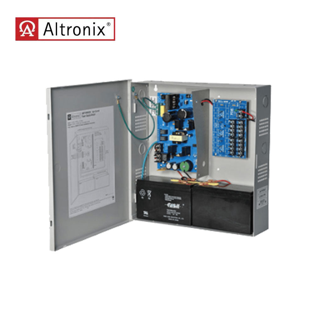 Altronix - SMP7PMP8CB - Supervised Power Supply Charger with 8 PTC Protected Outputs - 12 or 24VDC at 6A Output - 2.5A Max per Output - Grey Enclosure