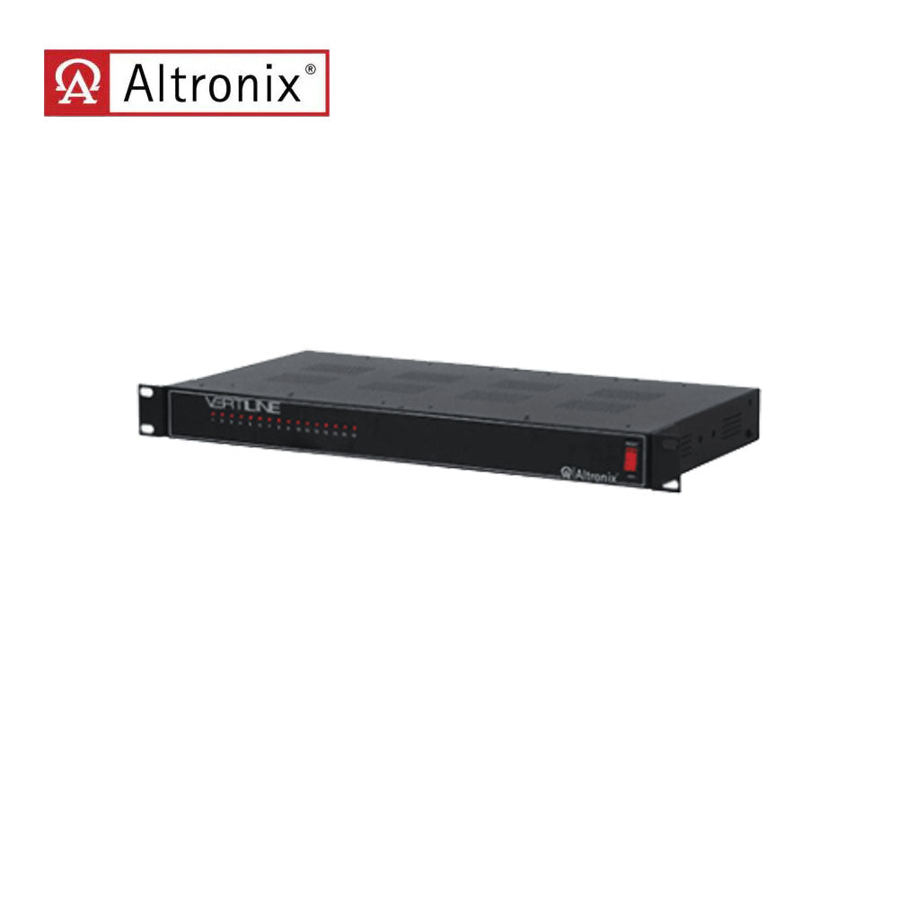 Altronix - VERTILINE33DV - DC CCTV Rack Mount Power Supply - 220VAC 50 or 60Hz at 0.75A Input - 16 PTC Protected Outputs 12VDC at 8A Max