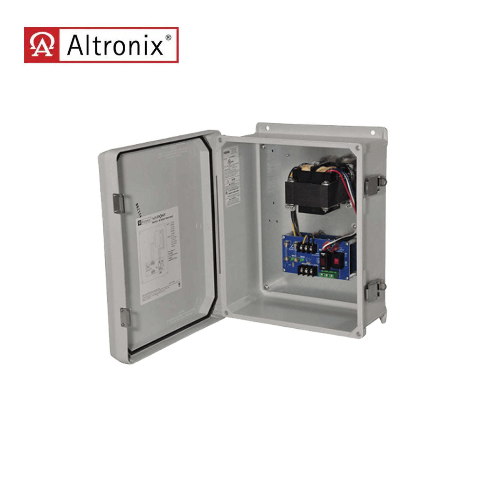 Altronix - WAYPOINT17AU - AC Outdoor Power Supply Charger - 115VAC(50 or 60Hz) at 1.7A or 220VAC(50 or 60Hz) at 1A Input - 2 Fuse Protected Outputs - Weather Resistant Grey Enclosure