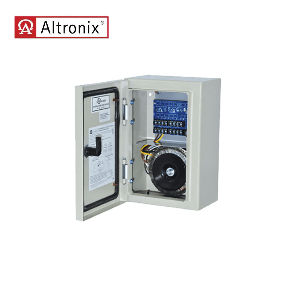 Altronix - WPTV248175ULCB - Outdoor CCTV AC Power Supply - 115VAC(50 or 60Hz) at 2.7A Input - 8 Fuse Protected Outputs 24VAC at 12.5A or 28VAC at 10A - Grey Enclosure