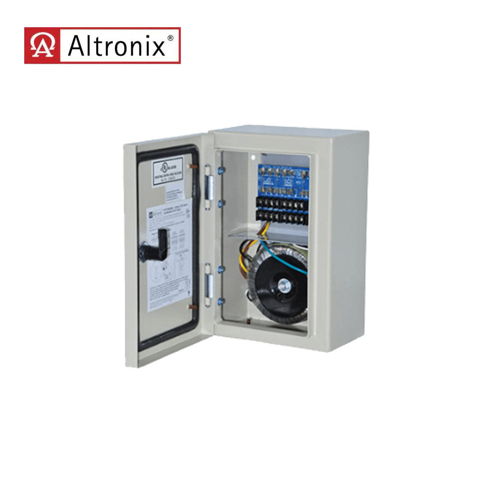 Altronix - WPTV248300UL - Outdoor CCTV AC Power Supply - 115VAC(50 or 60Hz) at 2.7A Input - 8 Fuse Protected Outputs 24VAC at 12.5A or 28VAC at 10A - Grey Enclosure