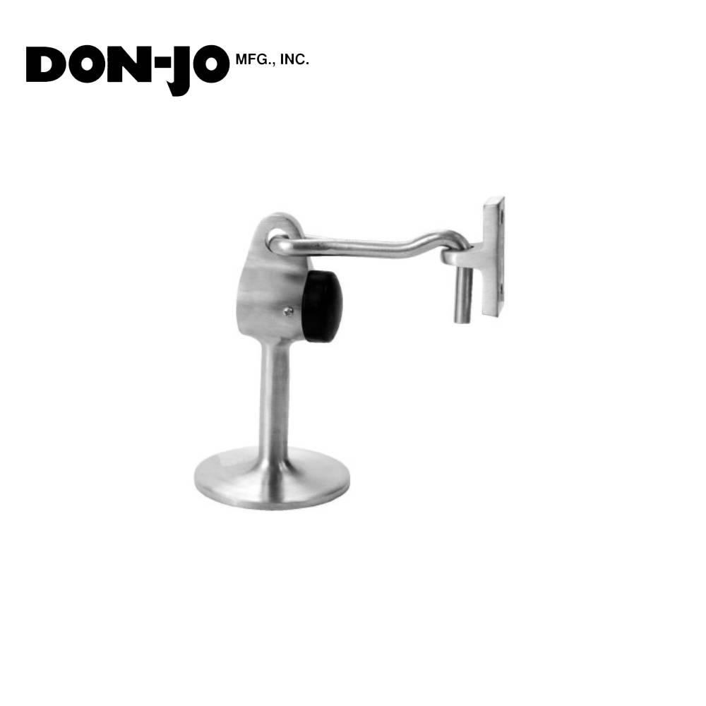 Don-Jo - 1474-626 - Cast Brass Floor Stop And Holder - 626 (Satin Chromium Plated)