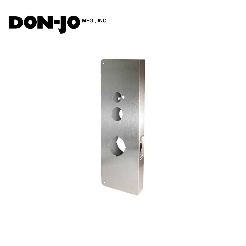 Don-Jo - 15-S-CW - Wrap Around Plate 22 Gauge Stainless Steel 15" Height and 5-1/8" Width with 2-3/4" Backset - S (Satin Stainless Steel Finish-630)