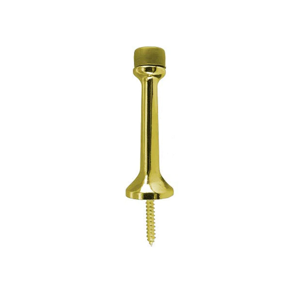 Don-Jo - 1504-605 - Rigid Base Stop with Cast Aluminum 1 Base and 3 Projection - 605 (Bright Brass Finish)