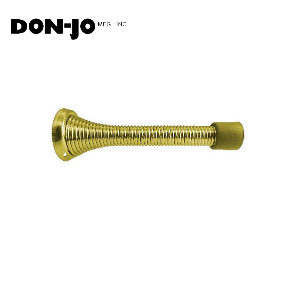 Don-Jo - 1509-605 - Spring Base Stop with Spring Steel 1 Base and 3-1/8 Projection - 605 (Bright Brass Finish)