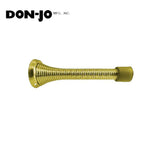 Don-Jo - 1509-605 - Spring Base Stop with Spring Steel 1 Base and 3-1/8 Projection - 605 (Bright Brass Finish)