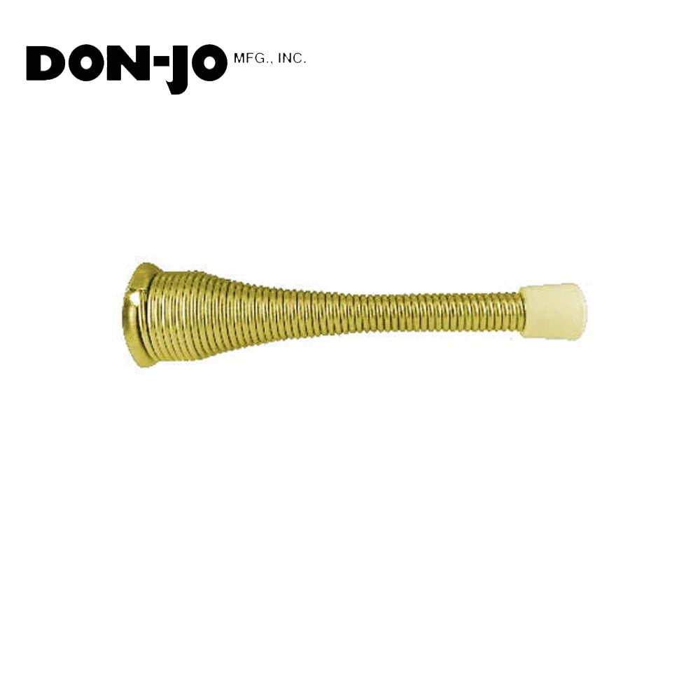 Don-Jo - 1510-605 - Spring Base Stop with Spring Steel 1 Base and 3-3-3/4 Projection - 605 (Bright Brass Finish)