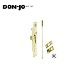 Don-Jo - 1555-605 - Manual Flush Bolt for Metal Door with 12" Rod Length - 1" Width - 6-3/4" Faceplate - ANSI A156.16 and Fits Standard ANSI Prep for Metal Doors - 605 (Bright Brass Finish)