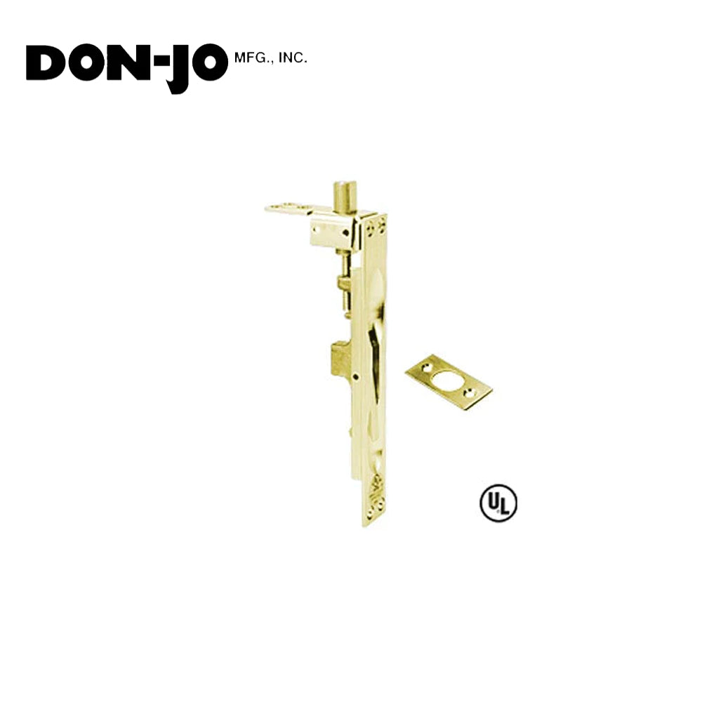 Don-Jo - 1557-605 - Flush Bolt with 6-3/4 Length - 1 Width and ANSI L04261 - 605 (Bright Brass Finish)