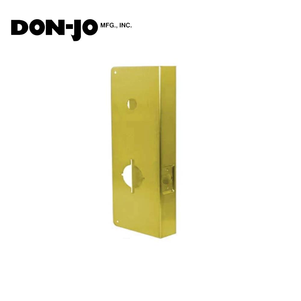 Don-Jo - 19-PB-CW - Wrap Around Plate 22 Gauge Steel 15 Height and 5-1/8 Width with 2-3/4 Backset - PB (Bright Brass Finish-605)