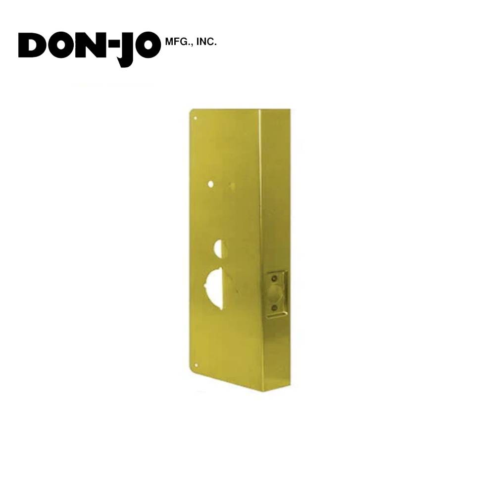 Don-Jo - 24-PB-CW - Wrap Around Plate 22 Gauge Steel 15 Height and 5-1/8 Width with 2-3/4 Backset - PB (Bright Brass Finish-605)