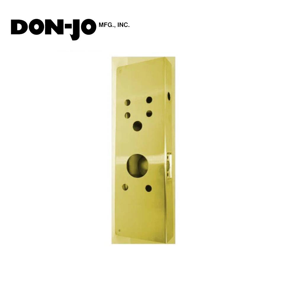 Don-Jo - 26AD-PB-CW - Wrap Around Plate 22 Gauge Steel 16-5/8 Height and 5-1/8 Width with 2-3/4 Backset - PB (Bright Brass Finish-605)