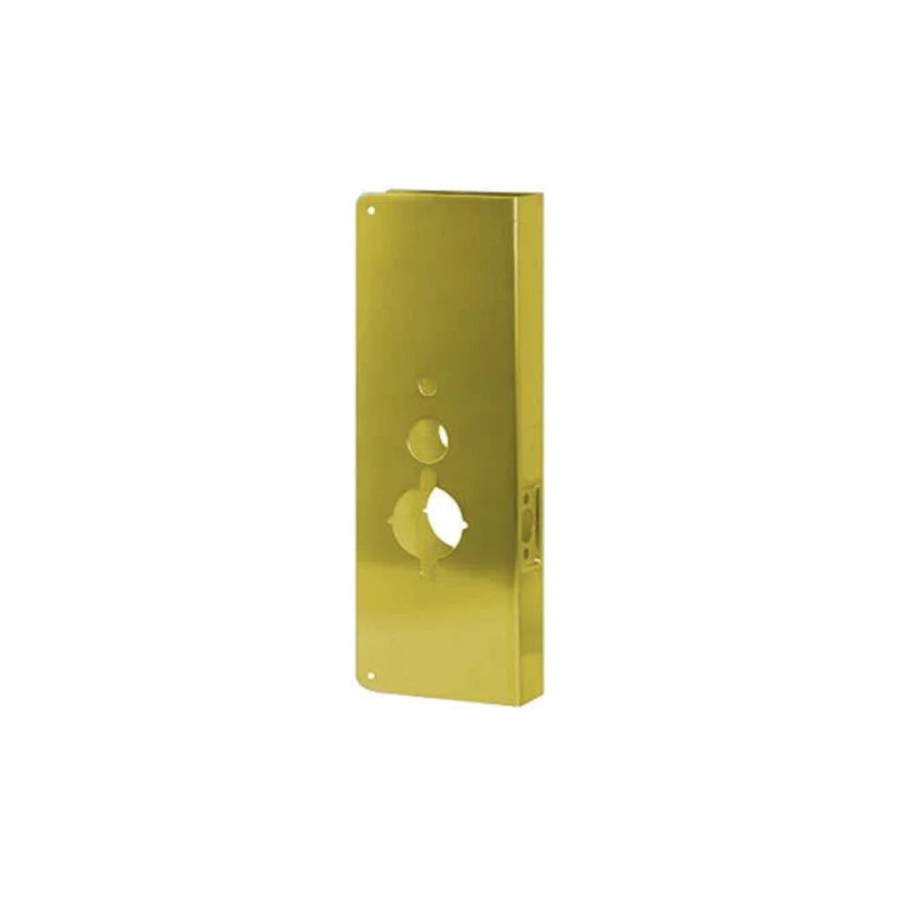 Don-Jo - 28-PB-CW - Wrap Around Plate 22 Gauge Steel 15 Height and 5-1/8 Width with 2-3/4 Backset - PB (Bright Brass Finish-605)