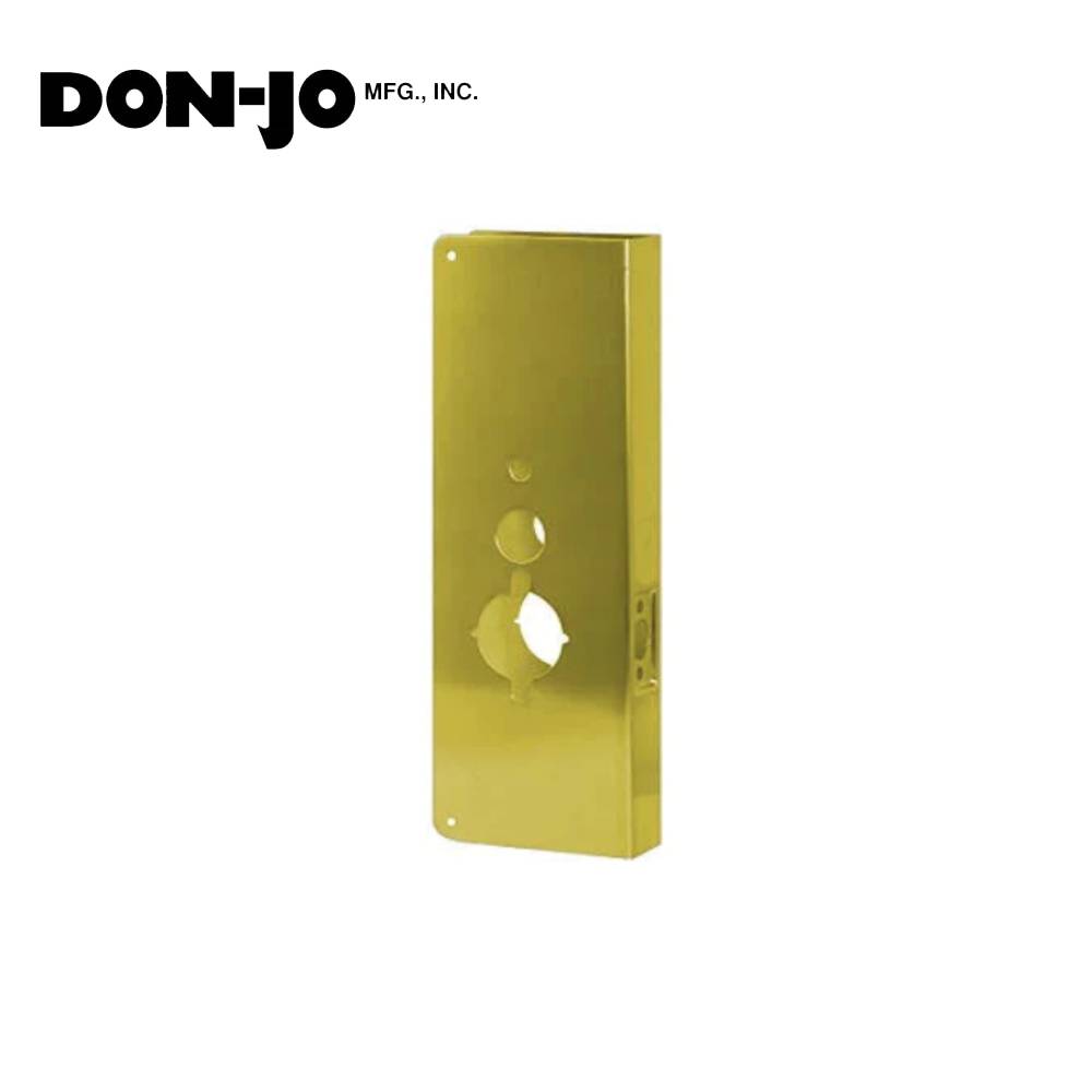 Don-Jo - 28-PB-CW - Wrap Around Plate 22 Gauge Steel 15 Height and 5-1/8 Width with 2-3/4 Backset - PB (Bright Brass Finish-605)