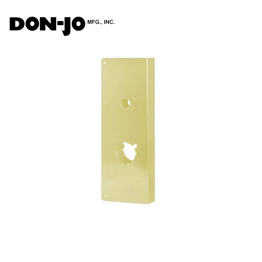 Don-Jo - 4000-2-PB-CW - Wrap Around Plate 22 Gauge Steel 15 Height and 5-1/8 Width with 2-3/4 Backset - PB (Bright Brass Finish-605)