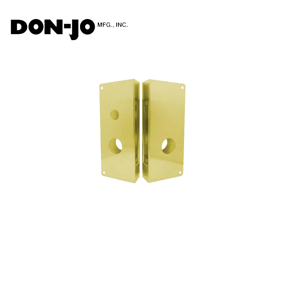 Don-Jo - 4020-LH-PB-CW - Wrap Around Plate 22 Gauge Steel 12 Height and 5-1/8 Width with 2-3/4 Backset - PB ((Bright Brass Finish-605)