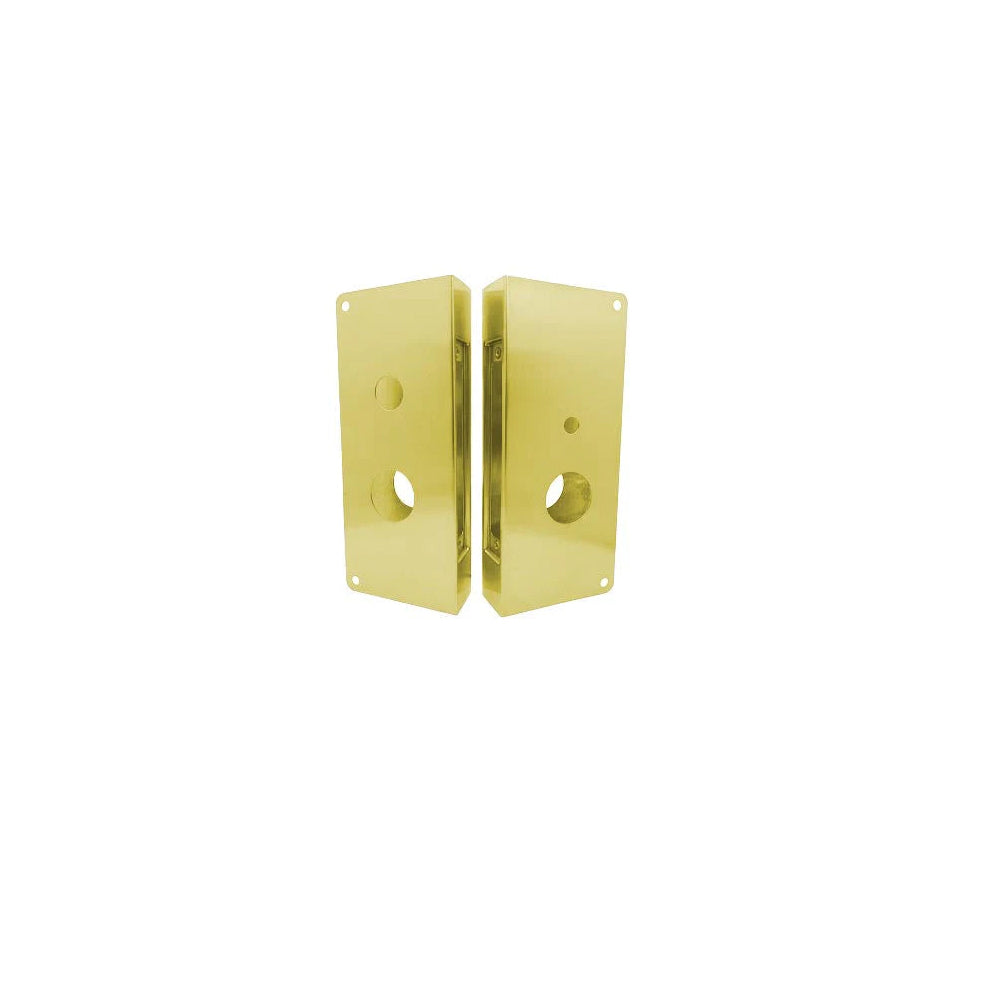 Don-Jo - 4020T-LH-PB-CW - Wrap Around Plate 22 Gauge Steel 12 Height and 5-1/8 Width with 2-3/4 Backset - PB ((Bright Brass Finish-605)