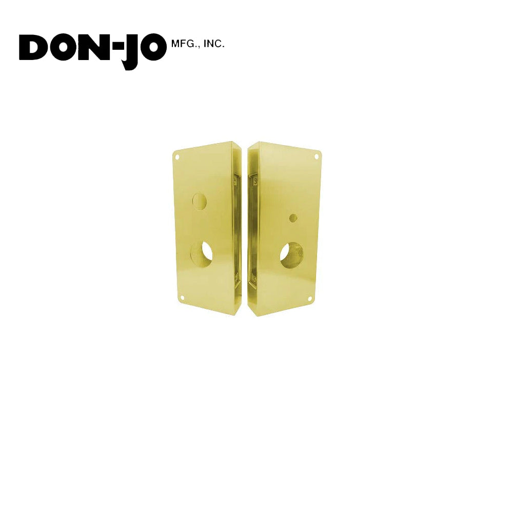 Don-Jo - 4020T-LH-PB-CW - Wrap Around Plate 22 Gauge Steel 12 Height and 5-1/8 Width with 2-3/4 Backset - PB ((Bright Brass Finish-605)