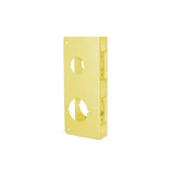 Don-Jo - 484-AB-CW - Wrap Around Plate for Double Locks 22 Gauge Steel 9 Height and 4-1/4 Width with 2-3/4 Backset - AB (Satin Brass Finish-609)