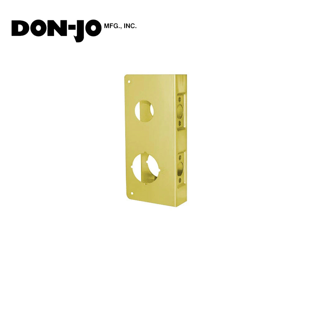 Don-Jo - 486-PB-CW - Wrap Around Plate 22 Gauge Steel 12 Height and 4-1/2 Width with 6 CTC - PB (Bright Brass Finish-605)