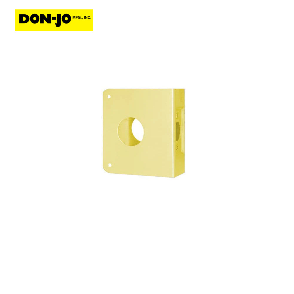 Don-Jo - 5-AB-CW - Wrap Around Plate with 22 Gauge Steel 4 Width and 4.5 Height - 2-3/8 Backset - AB (Satin Brass Finish-609)