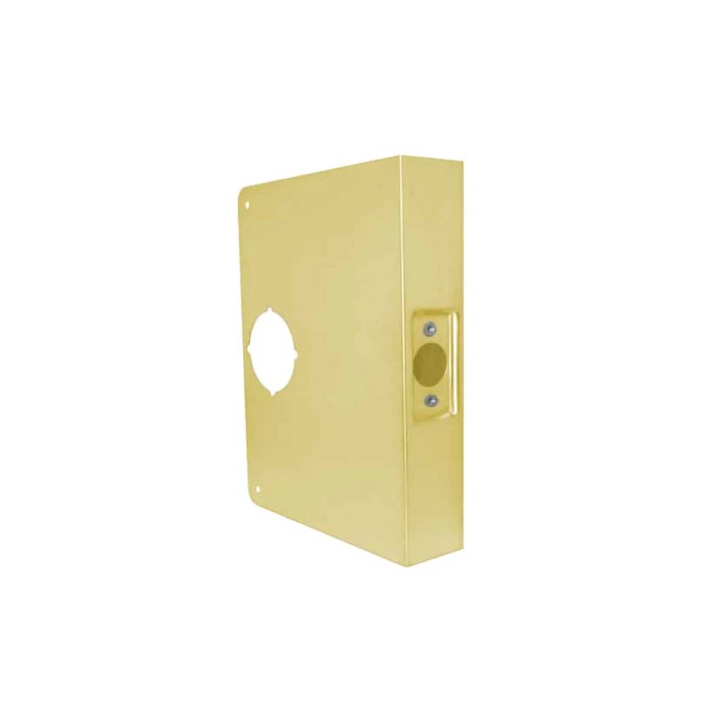 Don-Jo - 55-PB-CW - Wrap Around Plate 22 Gauge Steel 1-3/4 Door with 5 Backset - PB (Bright Brass Finish-605)