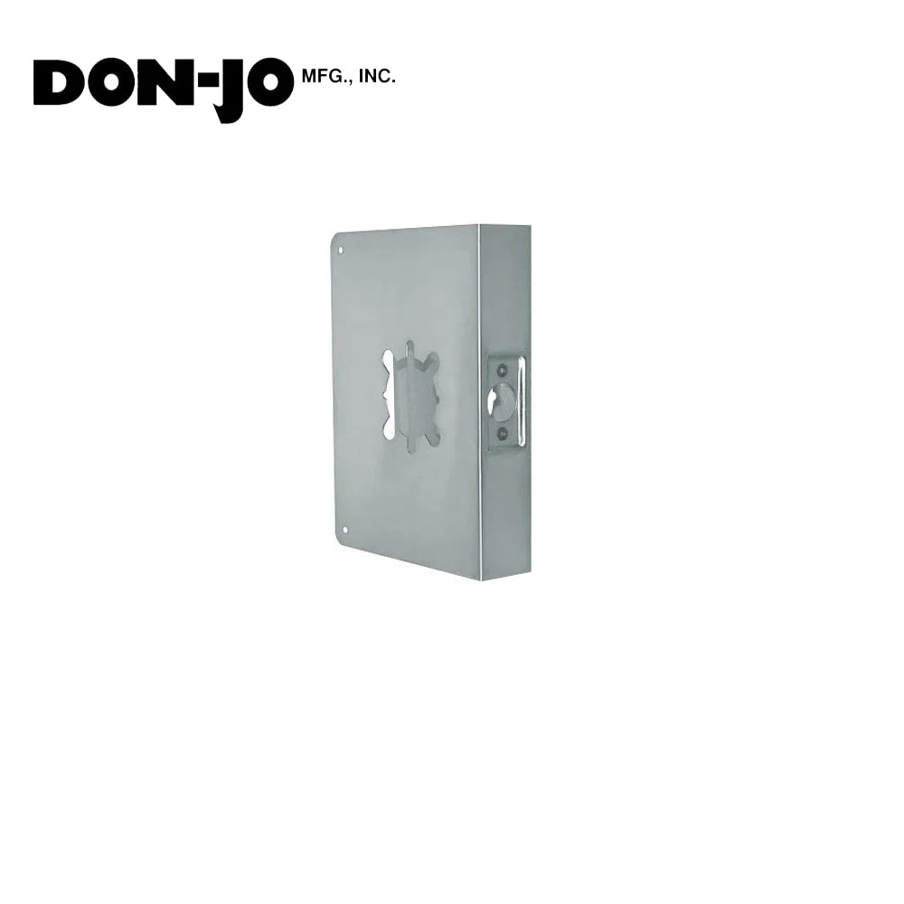 Don-Jo - 55A-S-2-CW - Wrap Around Plate 22 Gauge Steel 6-1/2 Width and 9 Height with 2 levers - 2-3/4 Backset - S (Satin Stainless Steel Finish-630)