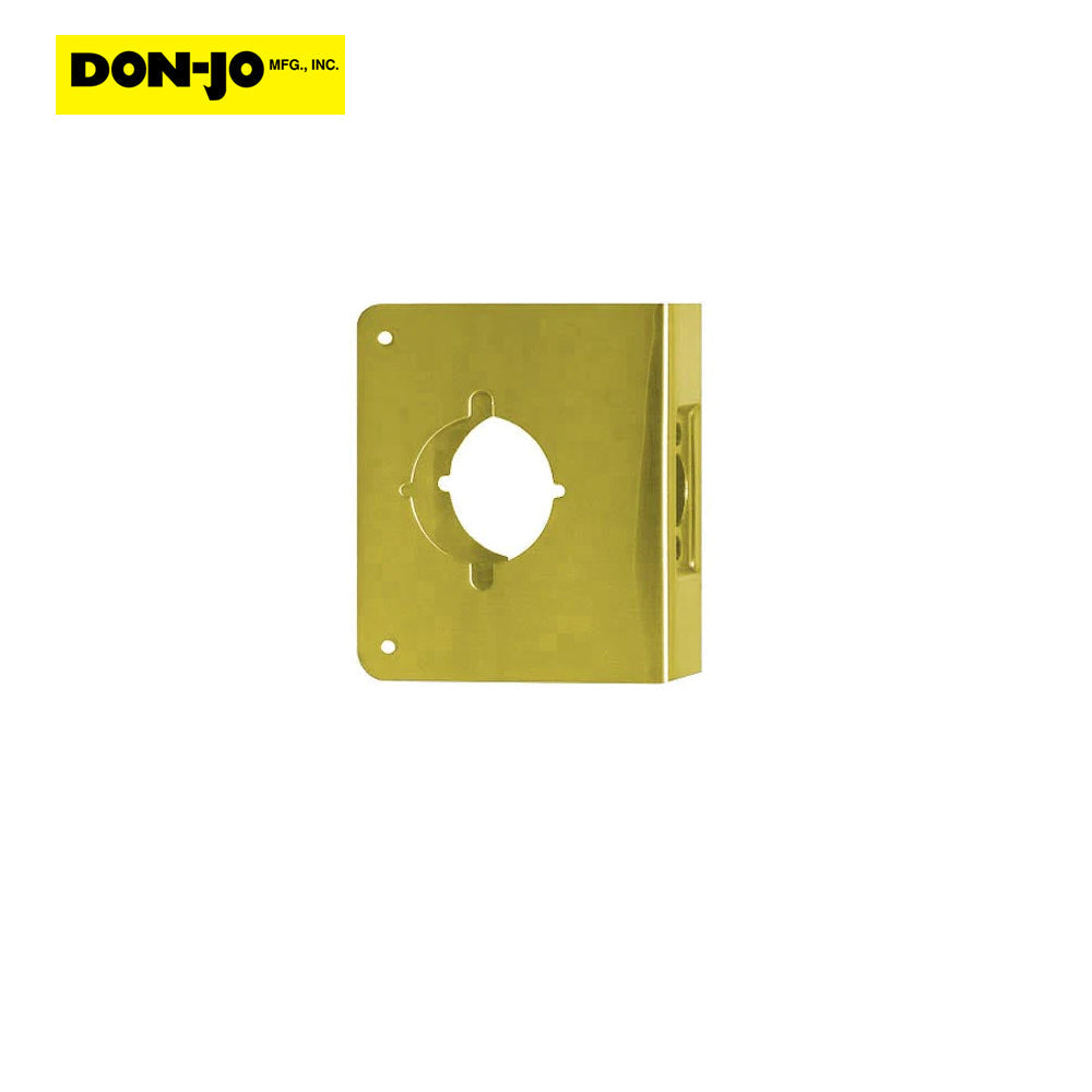 Don-Jo - 5K-PB-CW - Wrap Around Plate with 22 Gauge Steel 4-3/4 Width and 5-1/2 Height - 2-3/4 Backset - PB (Bright Brass Finish-605)