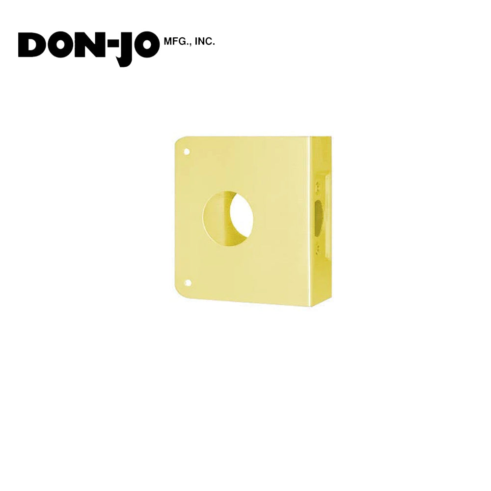 Don-Jo - 6-PB-CW - Wrap Around Plate with 22 Gauge Steel, 4 Width and 4-1/2 Height - 2-3/8 Backset - PB (Bright Brass Finish-605)