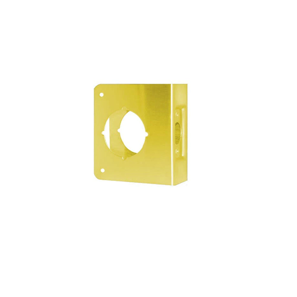 Don-Jo - 71-PB-CW - Wrap Around Plate 22 Gauge Steel, 4-1/2 Height and 4-1/4 Width with 2-1/8 Hole for Cylindrical Lock - 2-3/4 Backse - PB (Bright Brass Finish-605)