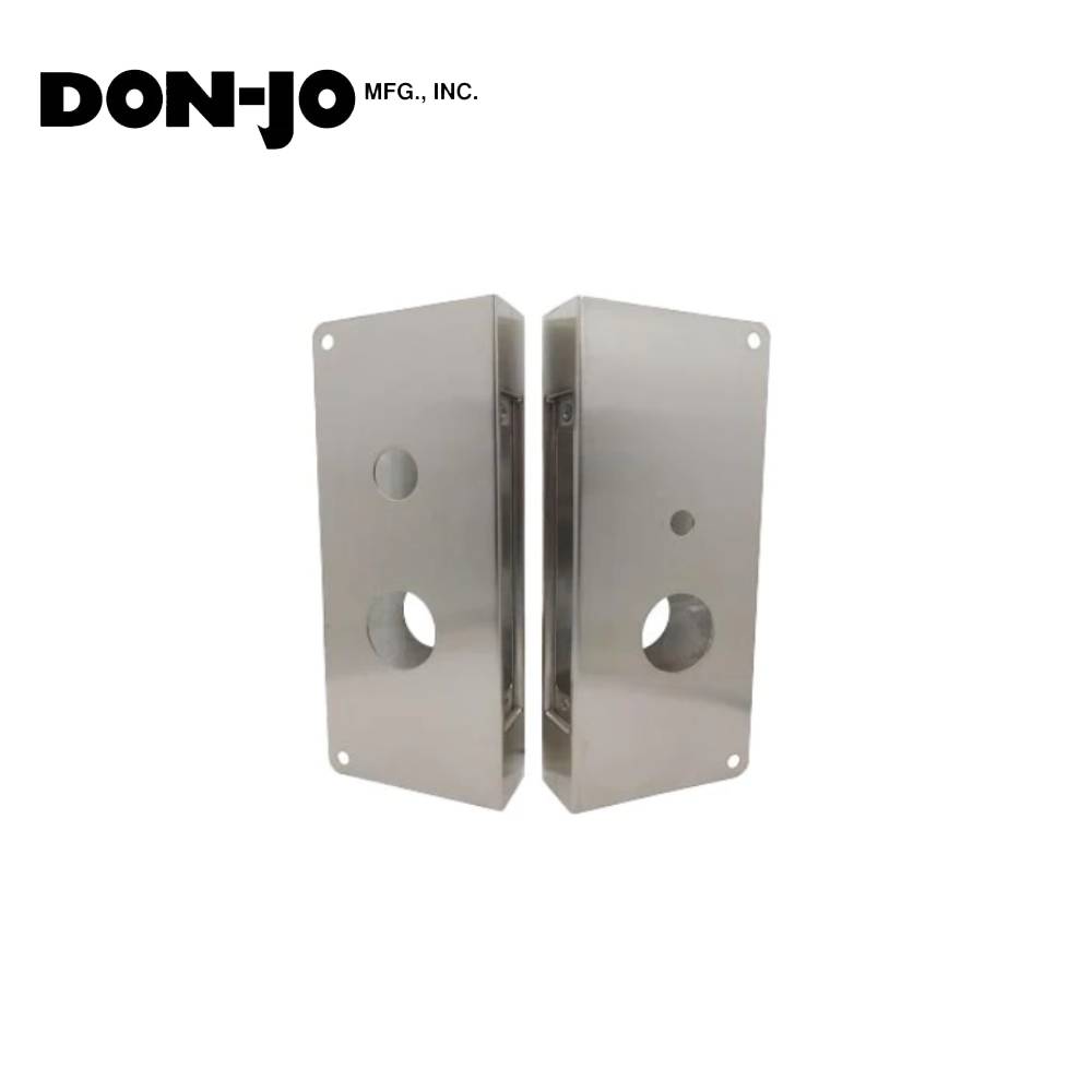 Don-Jo - 9050-LH-S-CW - Wrap Around Plate 22 Gauge Steel 12 Height and 5-1/8 Width with 2-3/4 Backset - S (Satin Stainless Steel Finish-630)