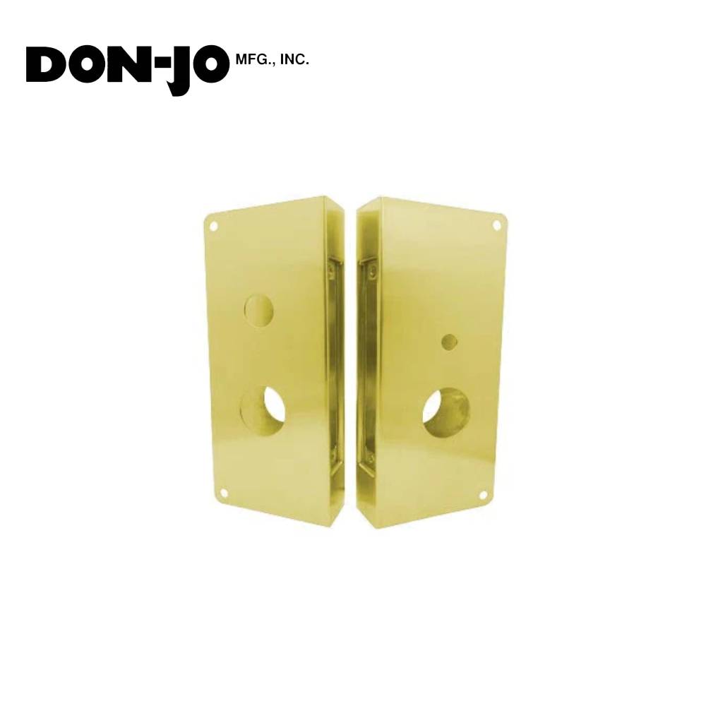 Don-Jo - 9050-LHR-PB-CW - Wrap Around Plate 22 Gauge Steel 12 Height and 5-1/8 Width with 2-3/4 Backset - PB (Bright Brass Finish-605)