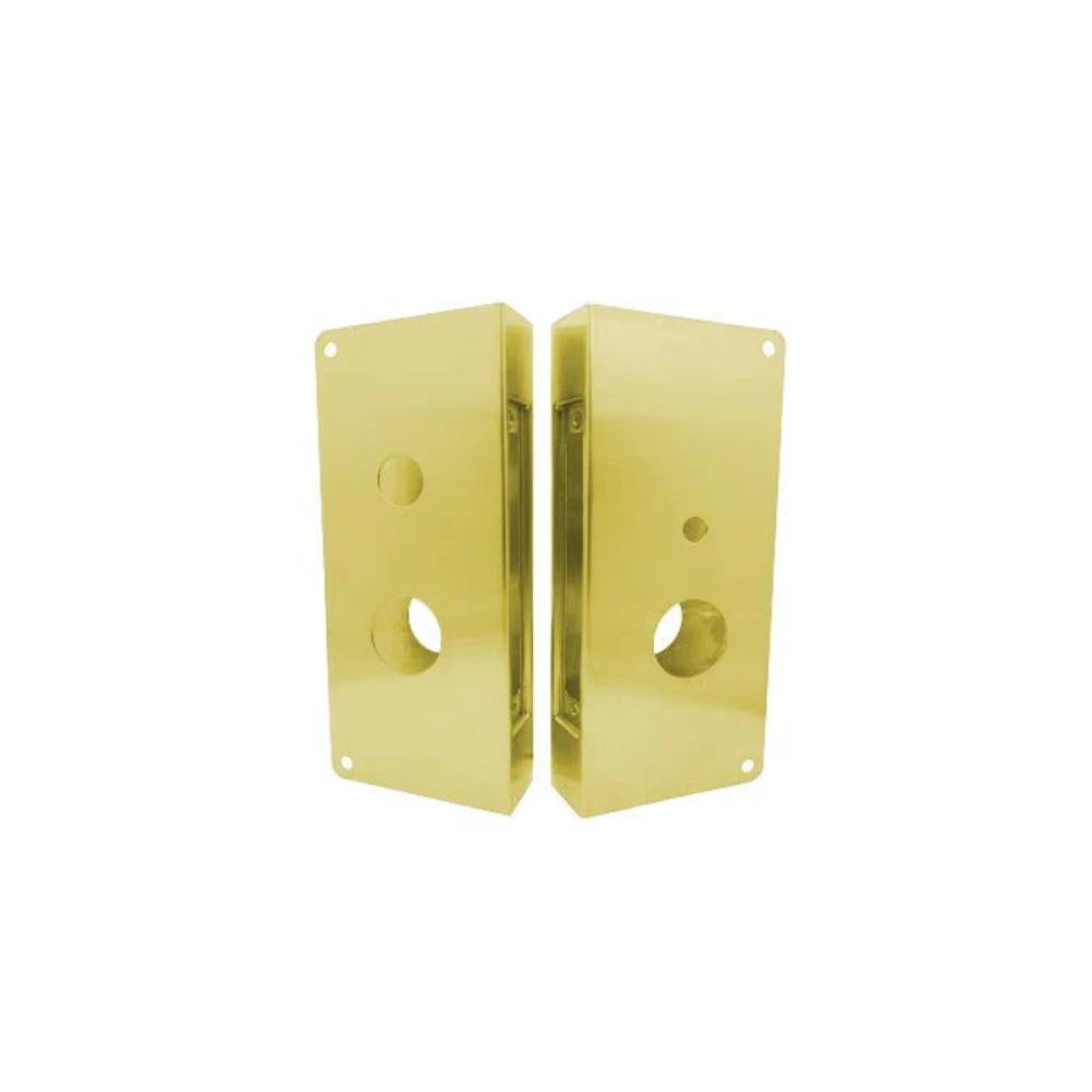 Don-Jo - 9050-RHR-PB-CW - Wrap Around Plate 22 Gauge Steel 12 Height and 5-1/8 Width with 2-3/4 Backset - PB (Bright Brass Finish-605)