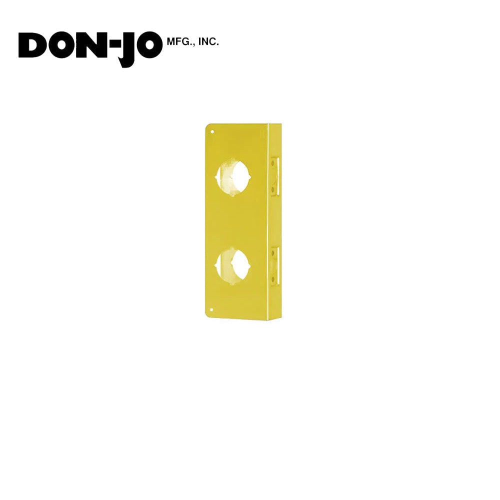 Don-Jo - 942-AB-CW - Wrap Around Plate 22 Gauge Steel 9 Height and 4-1/4 Width with 4 CTC - AB (Satin Brass Finish-609)