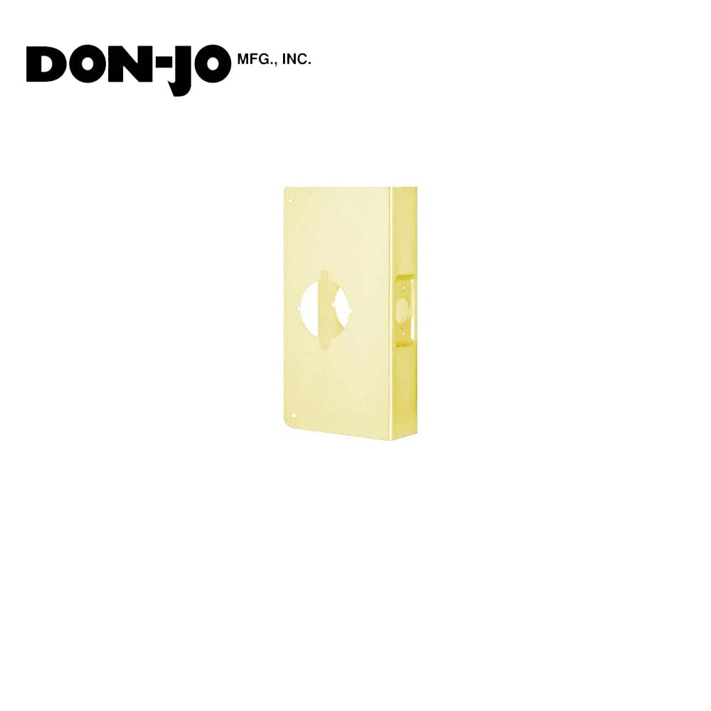 Don-Jo - 95-AB-CW - Wrap Around Plate 22 Gauge Steel 9 Height and 4-3/4 Width with Lever Prep - 2-3/4 Backset - AB (Satin Brass Finish-609)