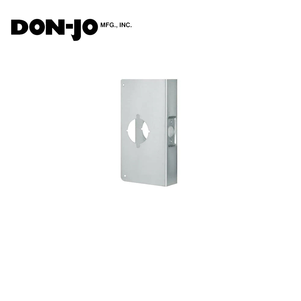 Don-Jo - 9K-S-CW - Wrap Around Plate 22 Gauge Steel 4-3/4 Width and 9 Height with 2-1/8 Hole for Marks Cylindrical Lever Lock - 2-3/4 Backset - S (Satin Stainless Steel Finish-630)